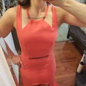 Halston Heritage coral dress